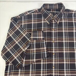 JOS A BANK Traveler's Collection Mens XL Plaid Button Down Shirt 100% Cotton